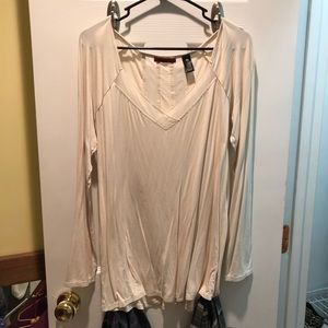 NWOT cream top with sheer panel